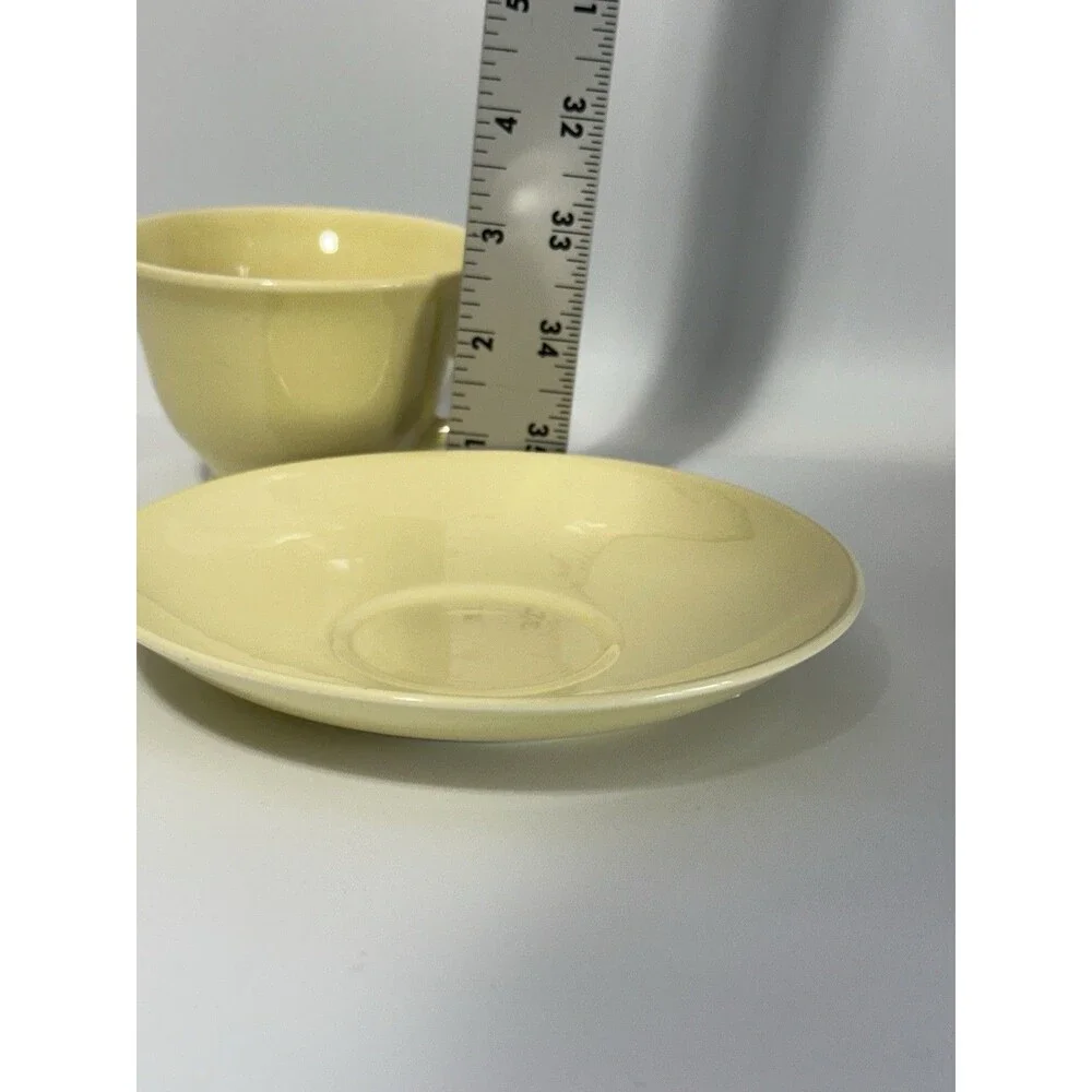 VTG LuRay Pastels TS&T Footed Cup & Saucer Set - Pastel Yellow